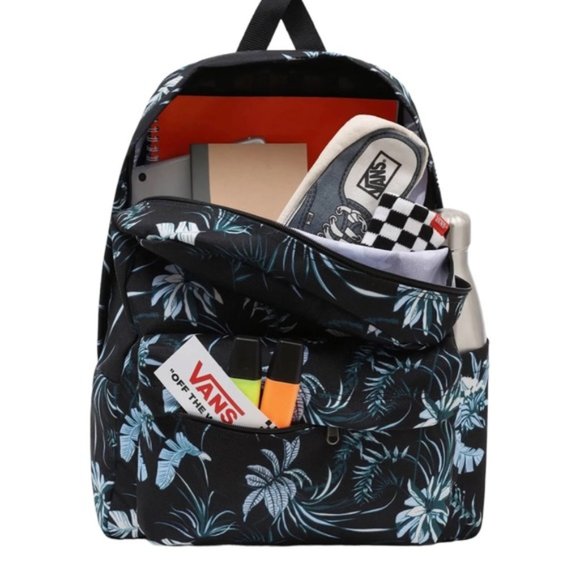🎒SCHOOL SALE🎒Vans Old Skool H2O Backpack Black Flower Laptop Bag VN0A5E2S0ZB - Picture 7 of 10